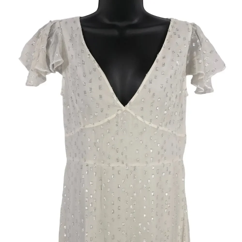 BHLDN Tiered Maxi Dress Minimalist Wedding Gown - Picture 6 of 14